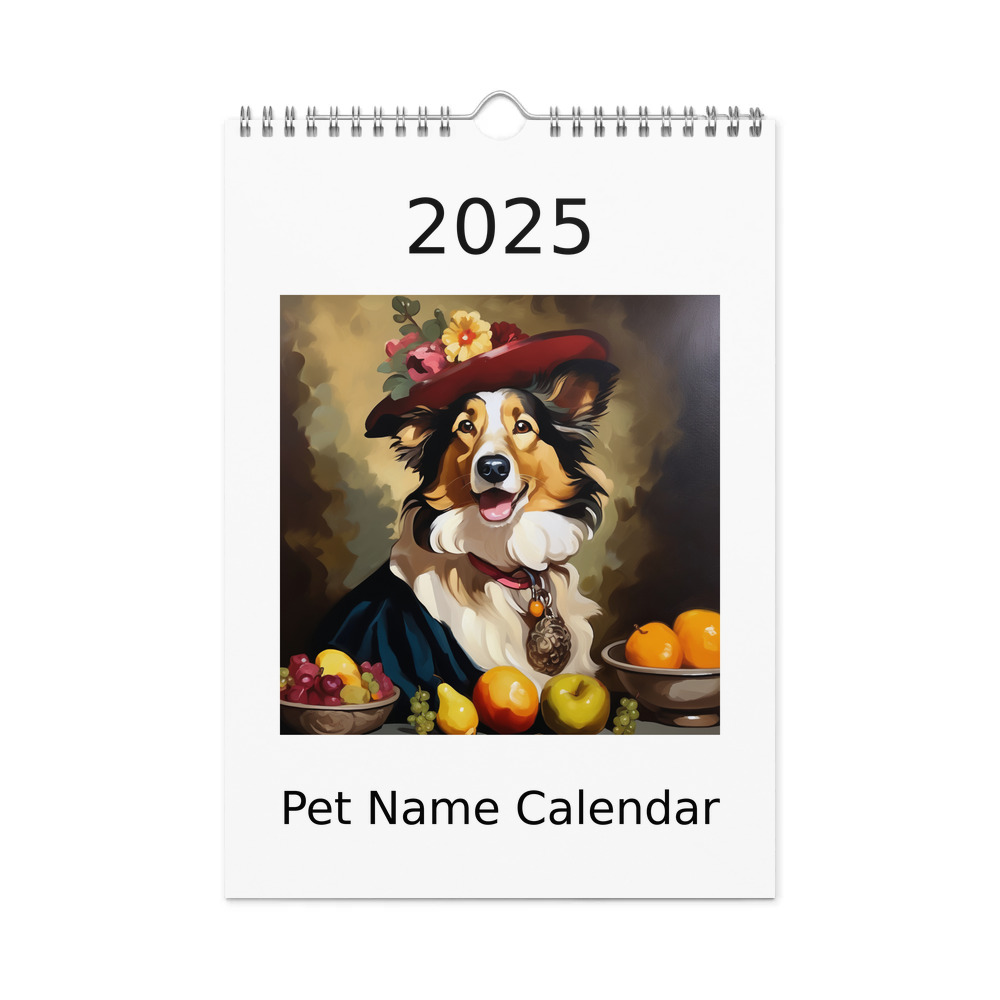 PugMug Custom Collie Wall Calendar (2026)