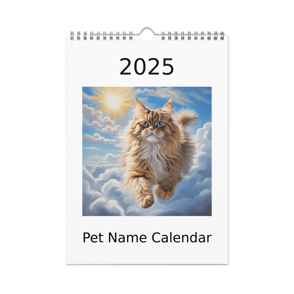 PugMug Custom Tabby Persian Cat Wall Calendar (2026)