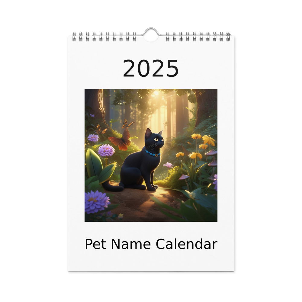 PugMug Custom Black Exotic Cat Wall Calendar (2026)