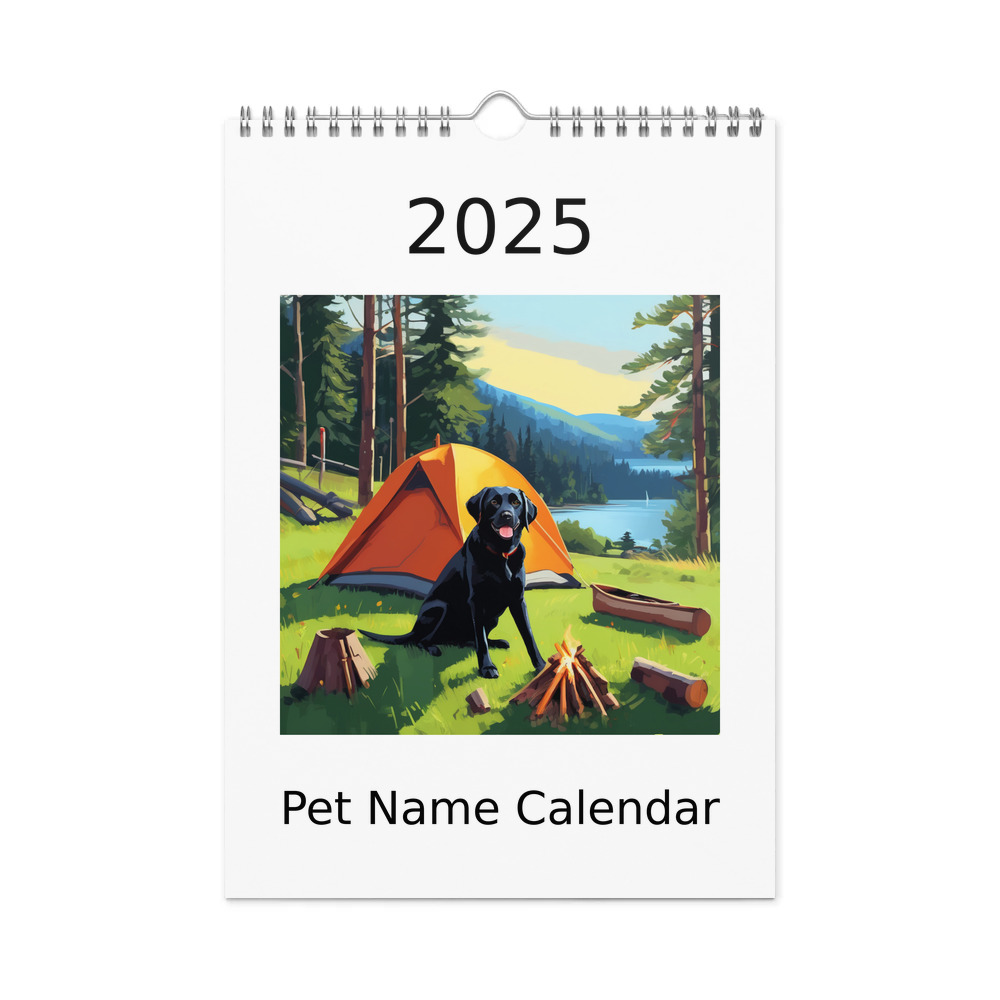 PugMug Custom Black Labrador Retriever Wall Calendar (2026)