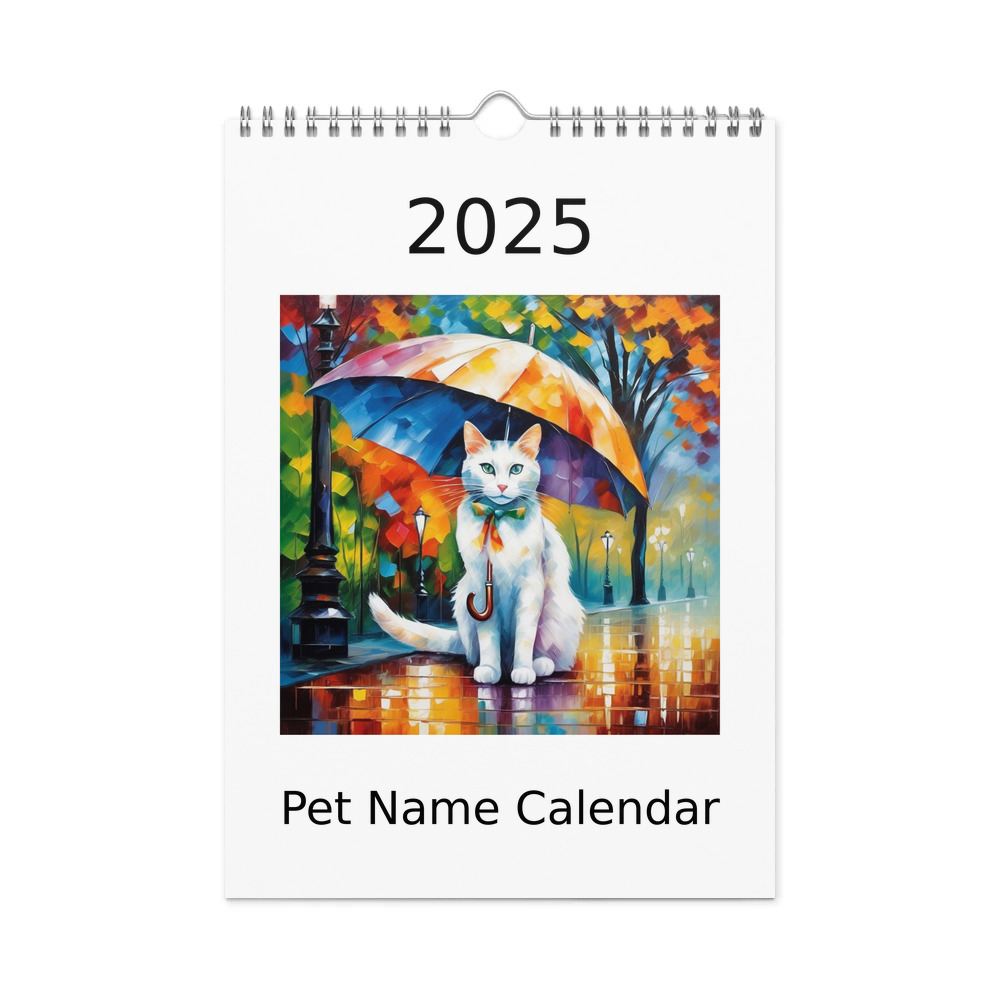 PugMug Custom White Companion Cat Wall Calendar (2026)