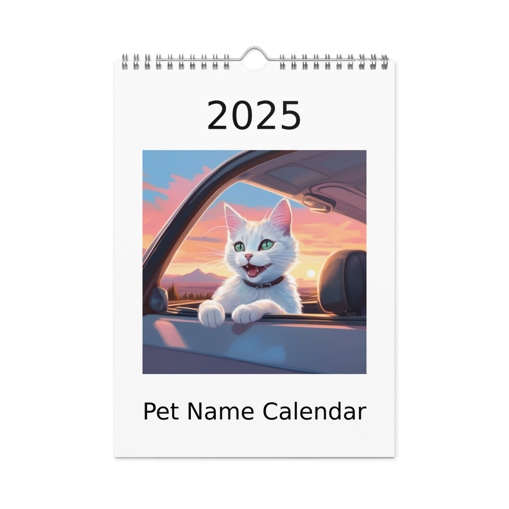 PugMug Custom White Companion Cat Wall Calendar (2026)