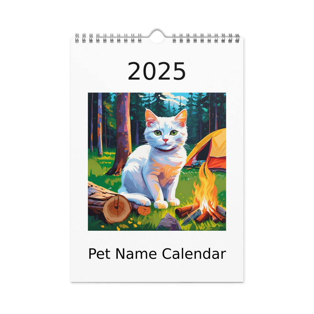 PugMug Custom White Companion Cat Wall Calendar (2026)
