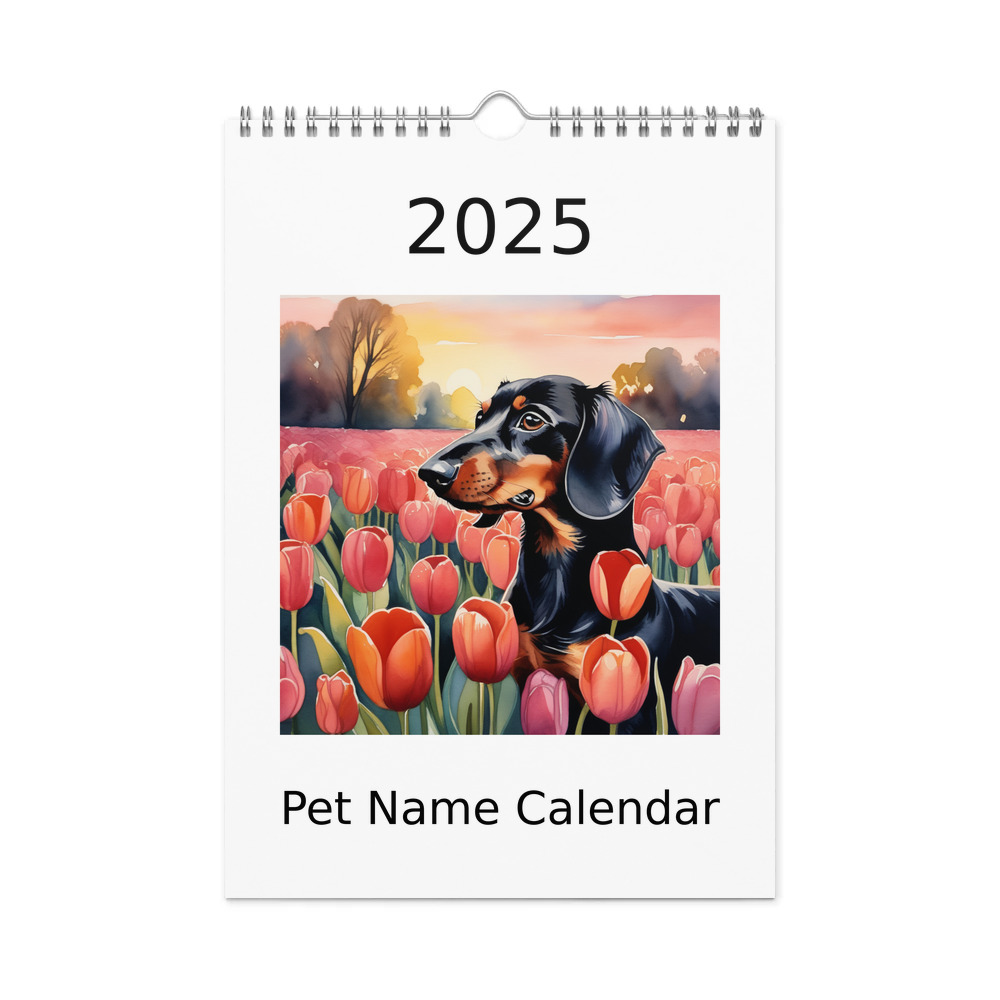 PugMug Custom Black Dachshund Wall Calendar (2026)