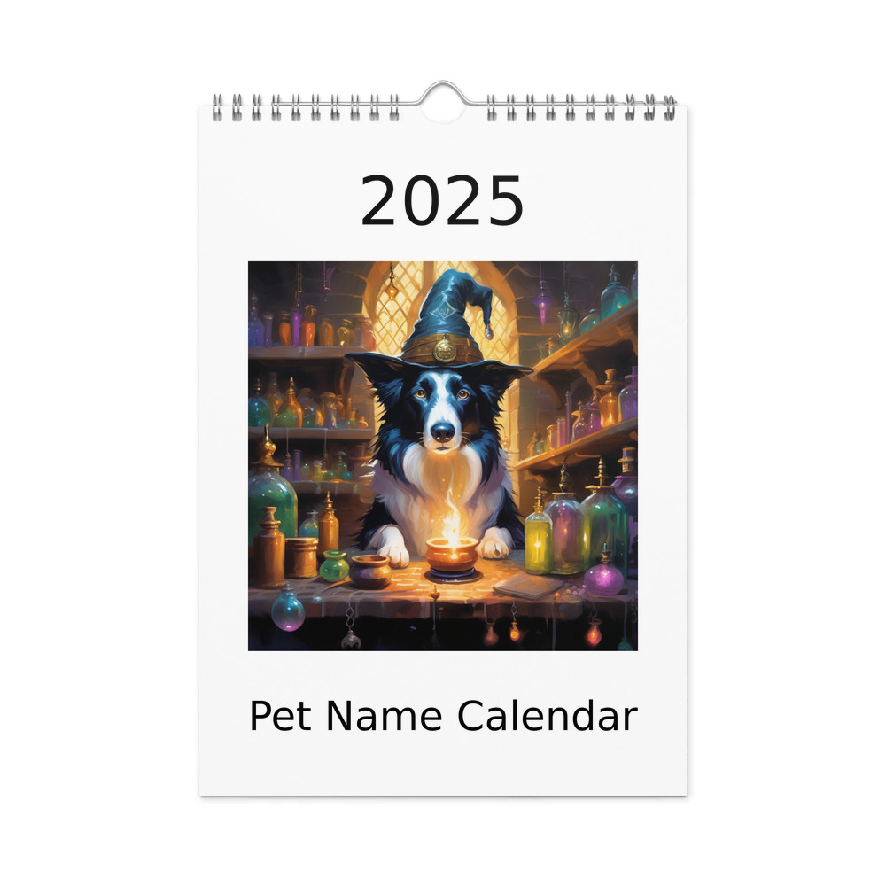 PugMug Custom Border Collie Wall Calendar (2026)