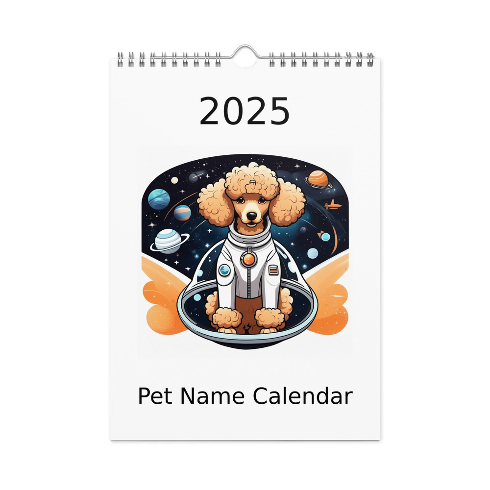 PugMug Custom Tan Poodle Wall Calendar (2026)