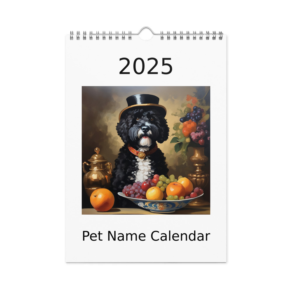 PugMug Custom Portuguese Water Dog Wall Calendar (2026)