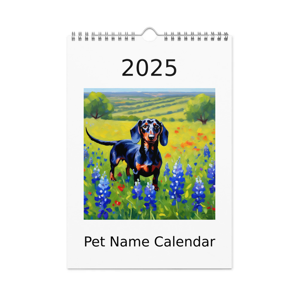 PugMug Custom Black Dachshund Wall Calendar (2026)