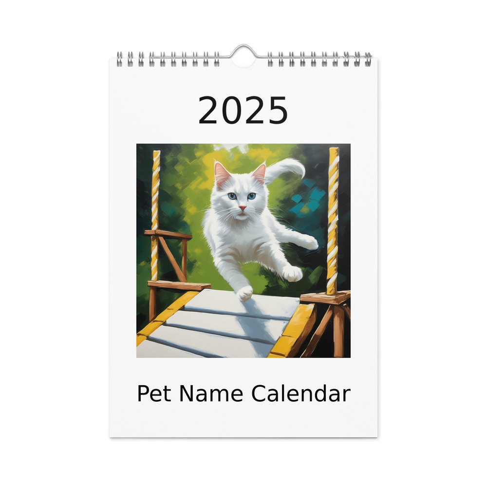 PugMug Custom White Companion Cat Wall Calendar (2026)