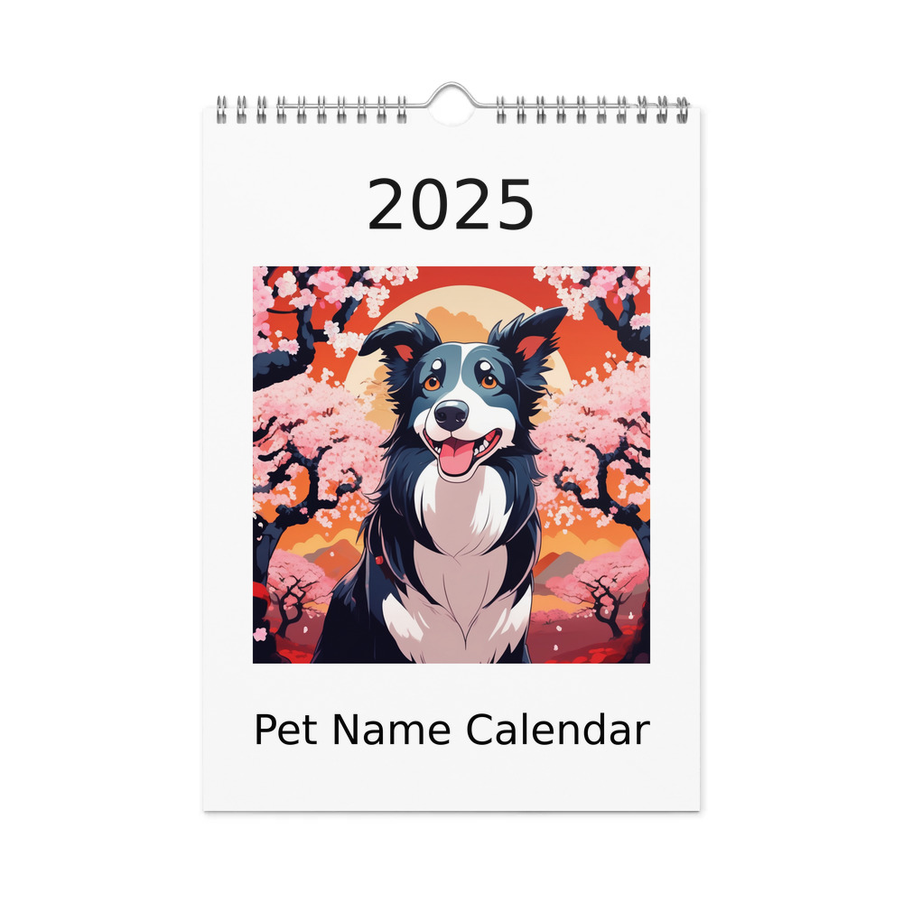 PugMug Custom Border Collie Wall Calendar (2026)