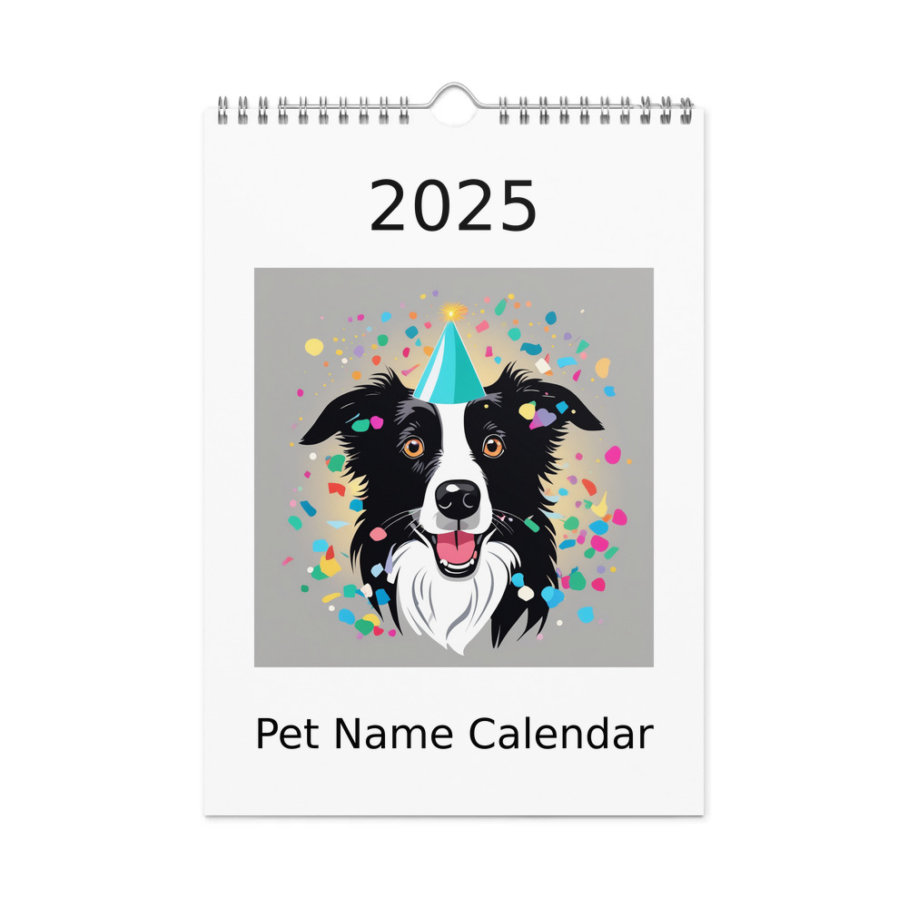 PugMug Custom Border Collie Wall Calendar (2026)