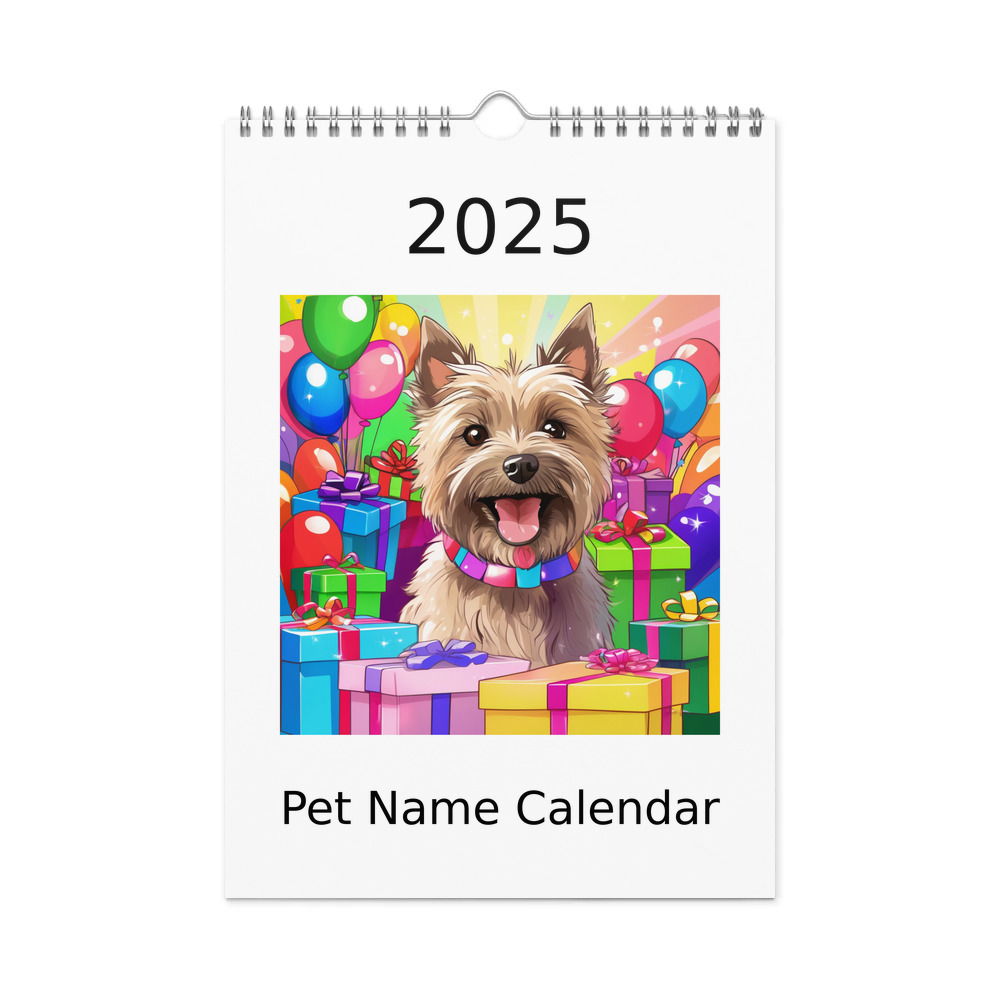 PugMug Custom Cairn Terrier Wall Calendar (2026)