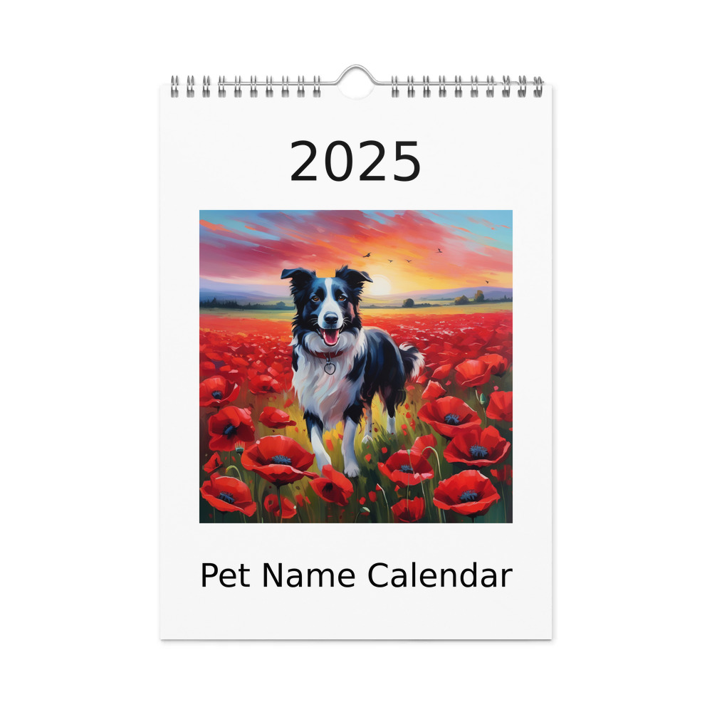 PugMug Custom Border Collie Wall Calendar (2026)