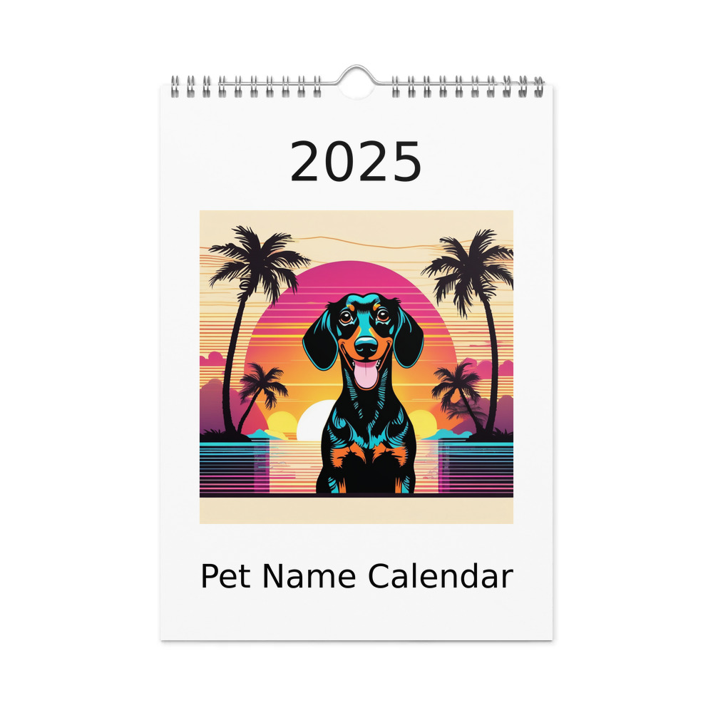 PugMug Custom Black Dachshund Wall Calendar (2026)