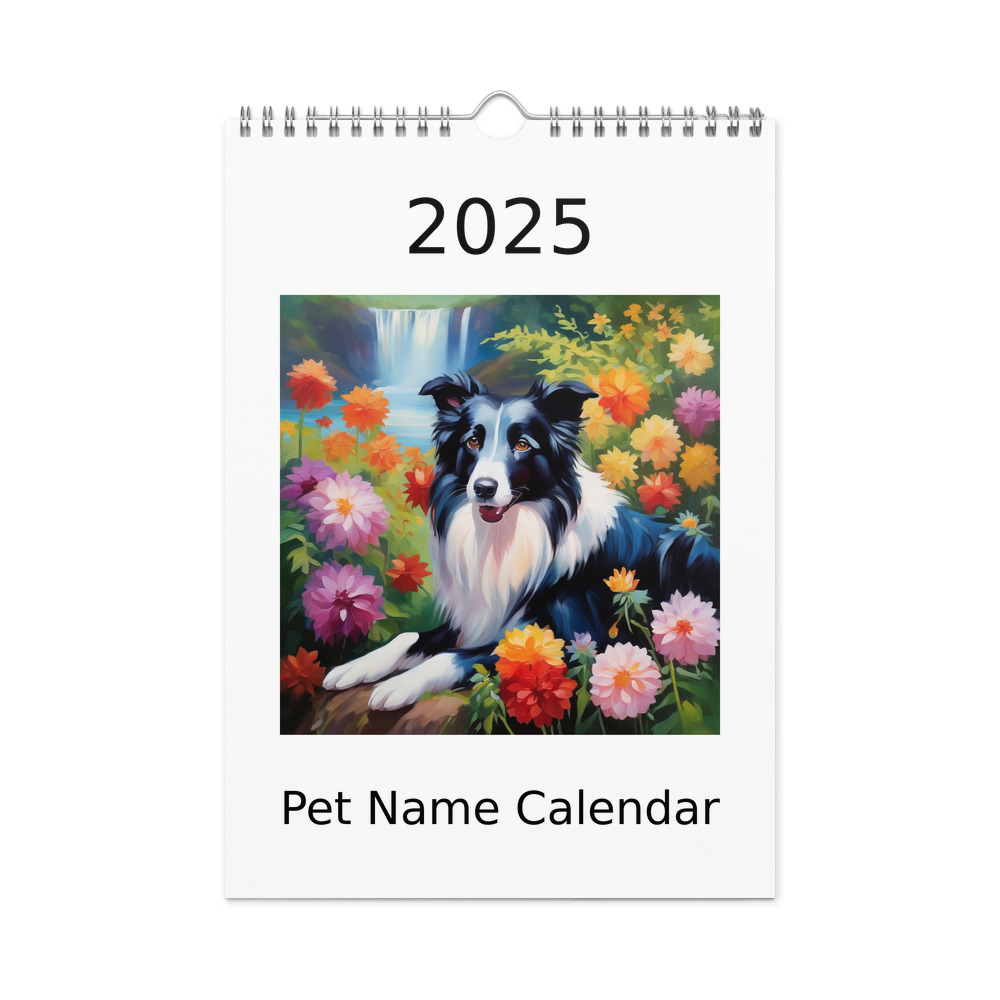 PugMug Custom Border Collie Wall Calendar (2026)