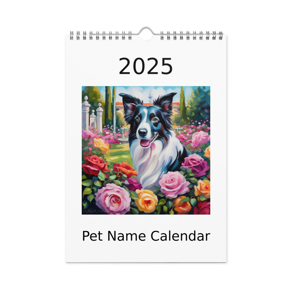 PugMug Custom Border Collie Wall Calendar (2026)
