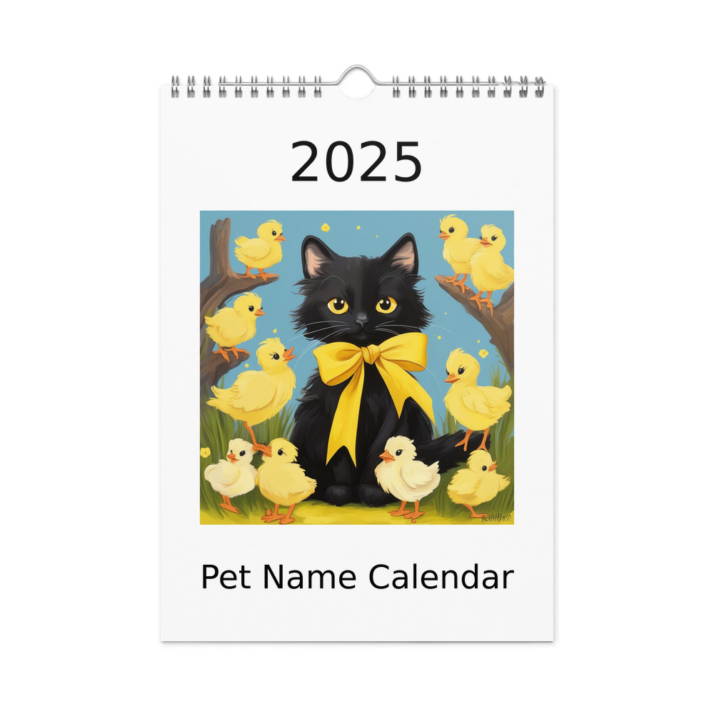 PugMug Custom Black Ragdoll Cat Wall Calendar (2026)