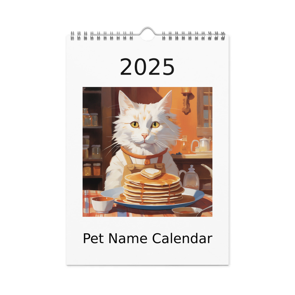 PugMug Custom White Companion Cat Wall Calendar (2026)