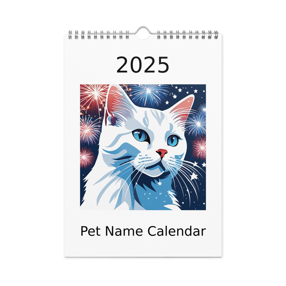 PugMug Custom White Companion Cat Wall Calendar (2026)