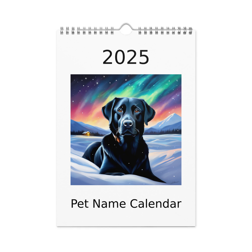 PugMug Custom Black Labrador Retriever Wall Calendar (2026)