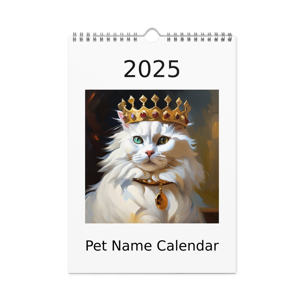 PugMug Custom White Companion Cat Wall Calendar (2026)