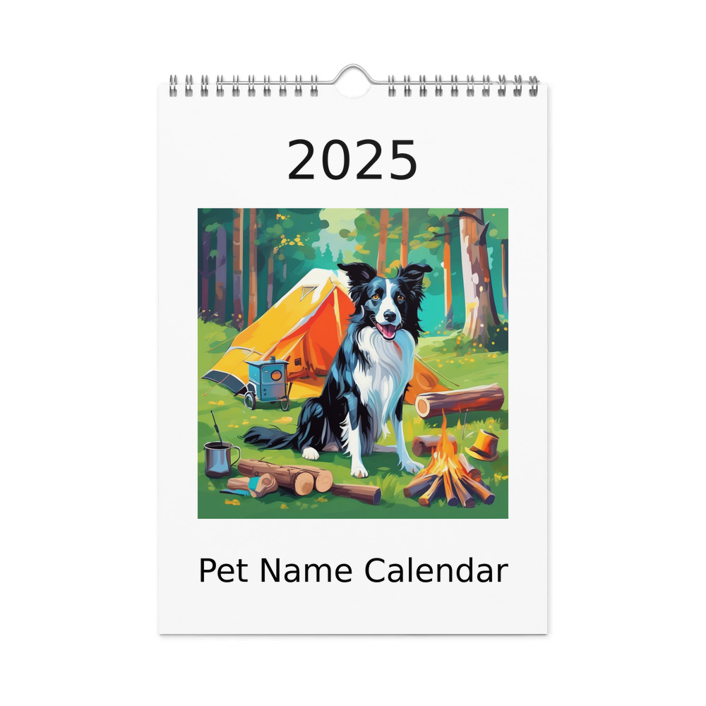 PugMug Custom Border Collie Wall Calendar (2026)
