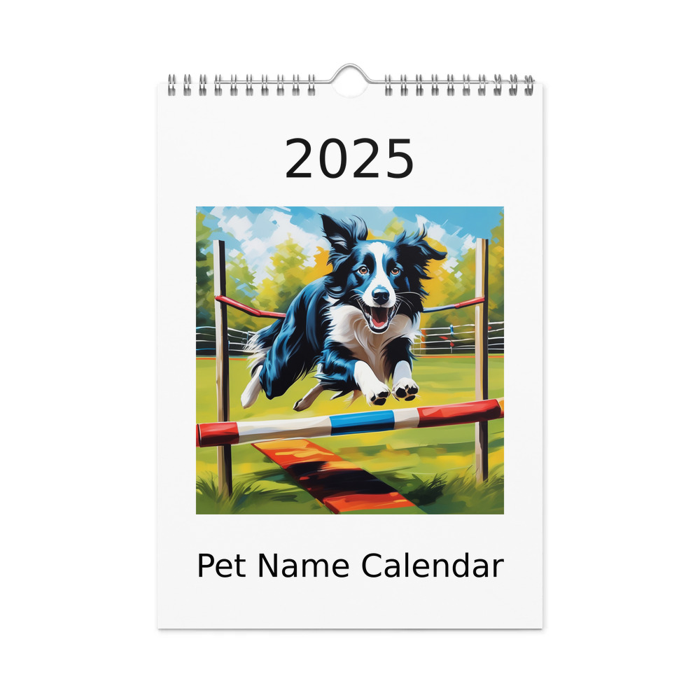 PugMug Custom Border Collie Wall Calendar (2026)