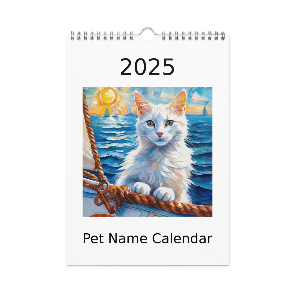 PugMug Custom White Companion Cat Wall Calendar (2026)