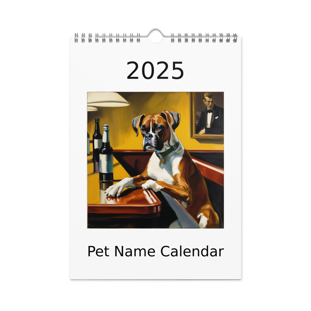 PugMug Custom Boxer Dog Wall Calendar (2026)