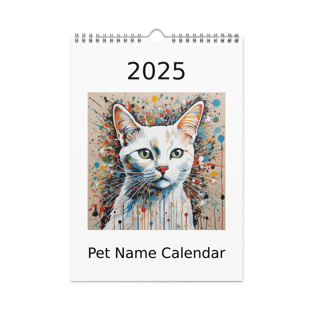 PugMug Custom White Companion Cat Wall Calendar (2026)