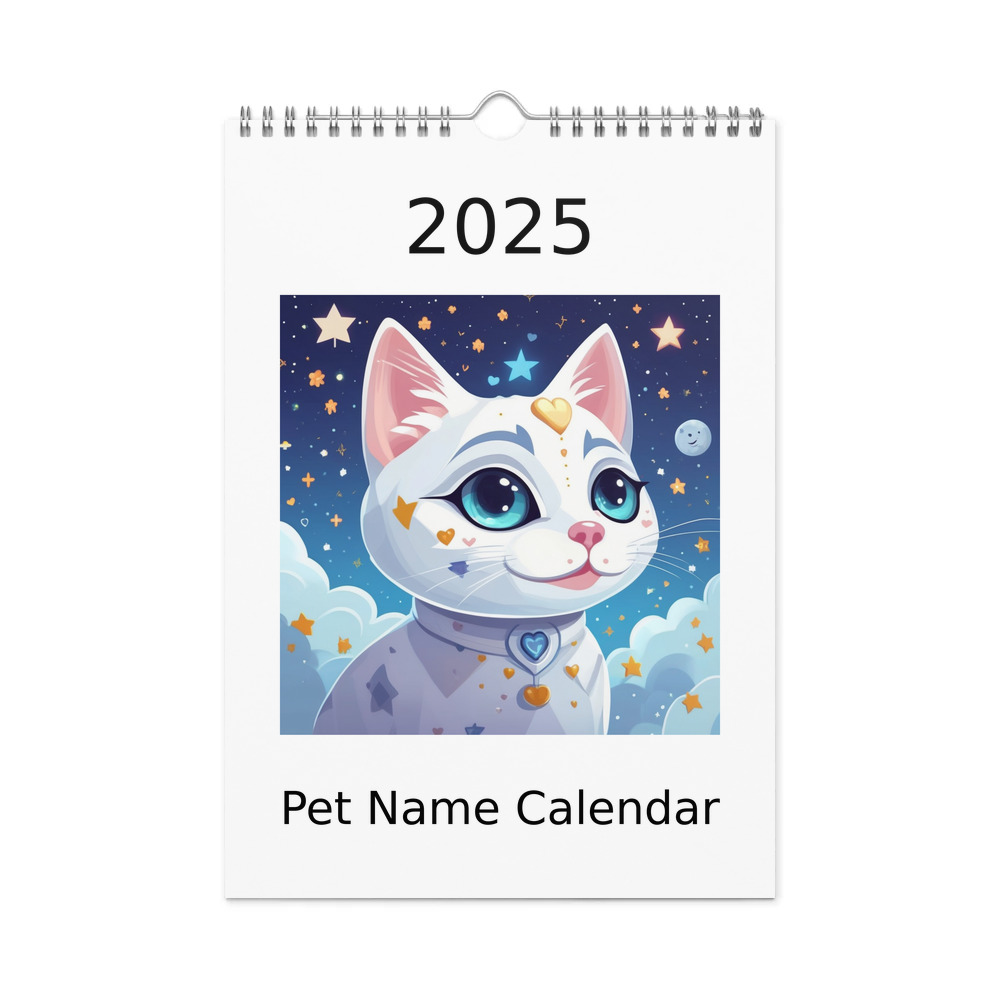 PugMug Custom White Companion Cat Wall Calendar (2026)