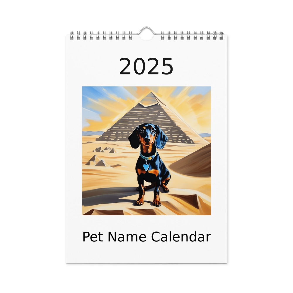 PugMug Custom Black Dachshund Wall Calendar (2026)