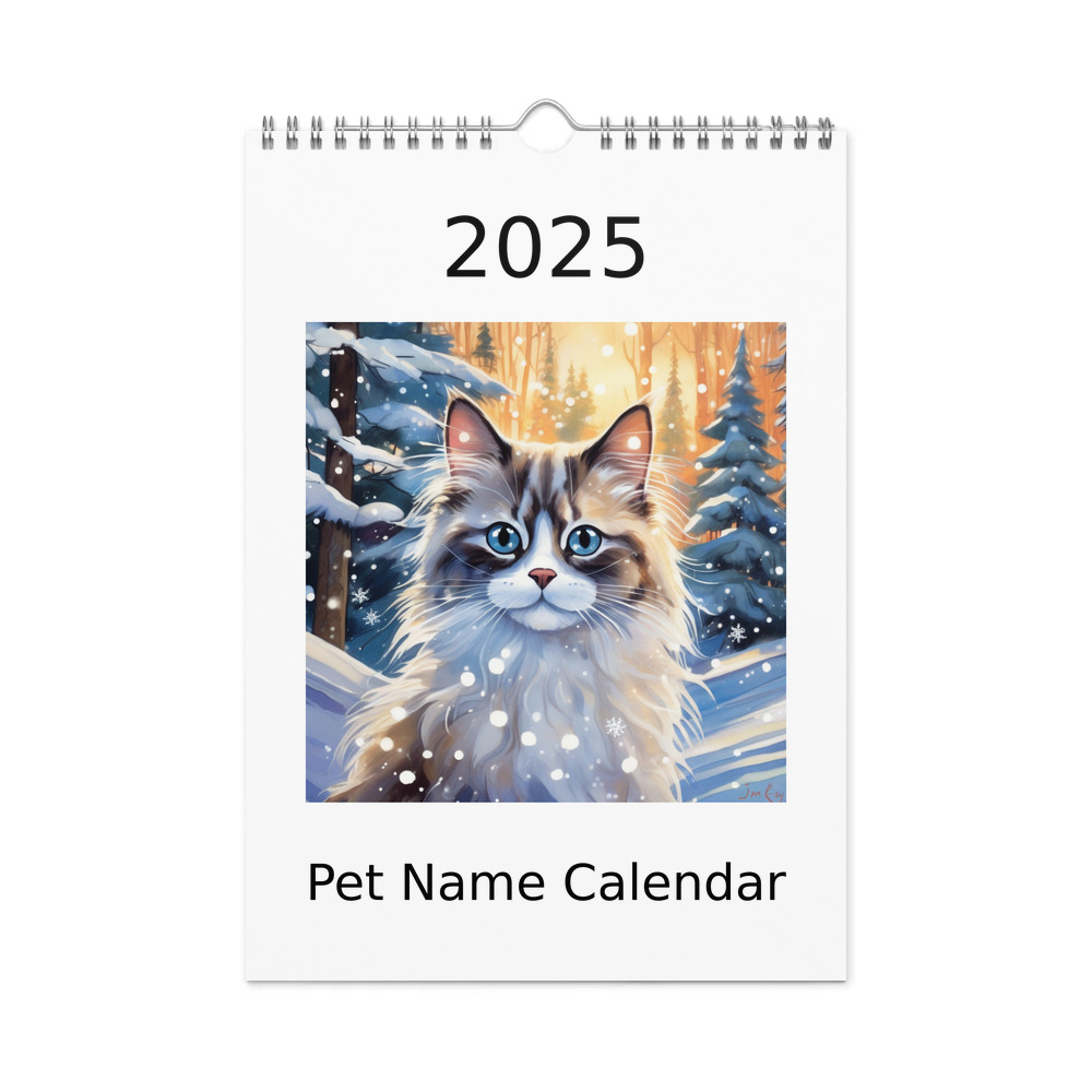 PugMug Custom Tabby Ragdoll Cat Wall Calendar (2026)