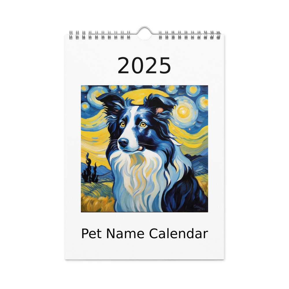 PugMug Custom Border Collie Wall Calendar (2026)