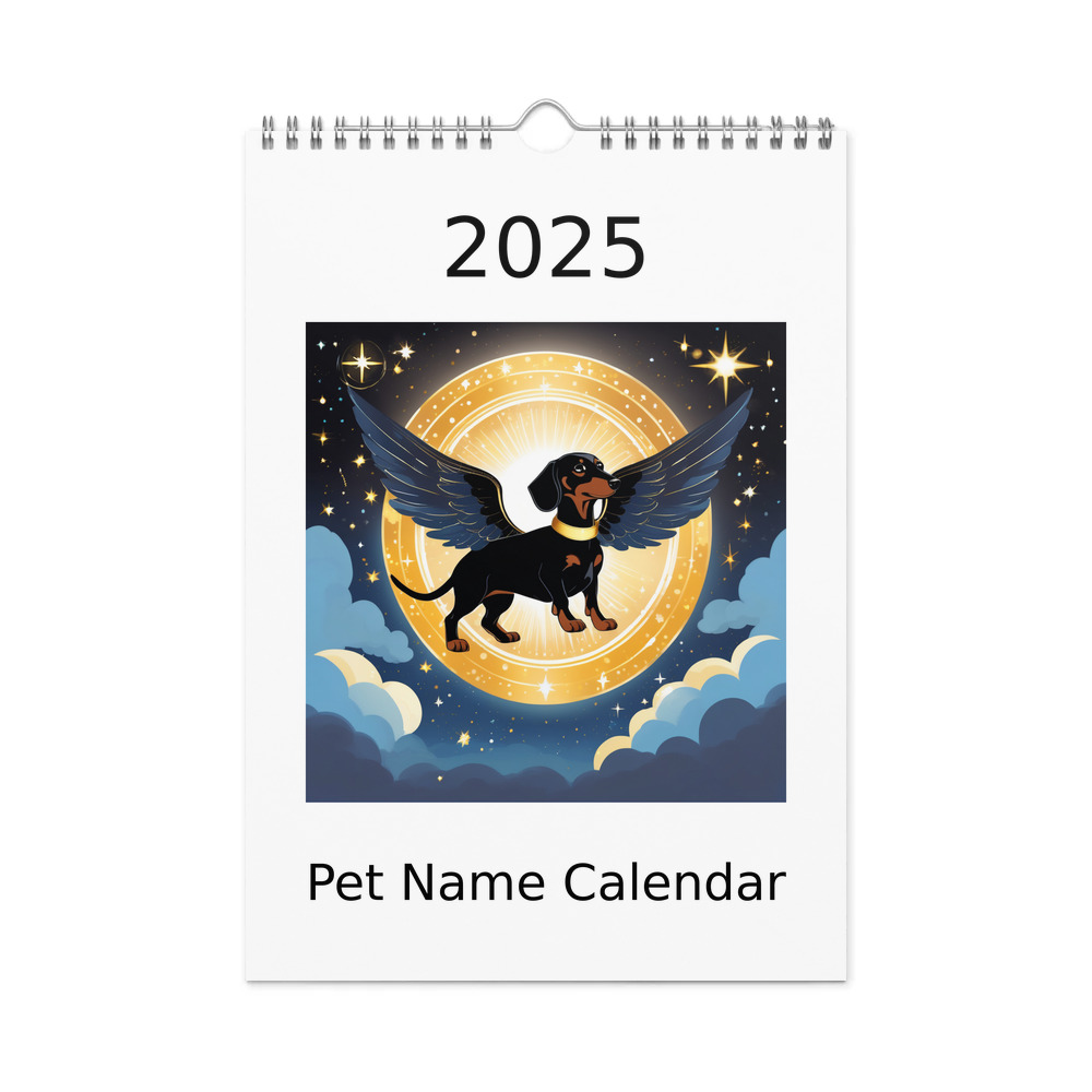 PugMug Custom Black Dachshund Wall Calendar (2026)