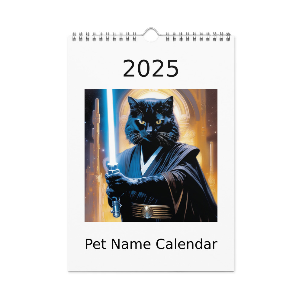 PugMug Custom Black Exotic Cat Wall Calendar (2026)