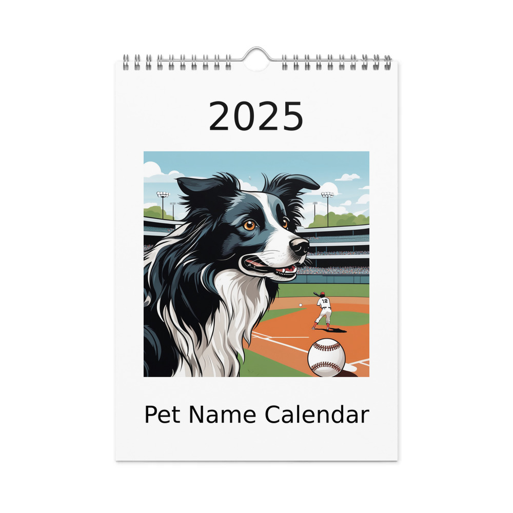PugMug Custom Border Collie Wall Calendar (2026)