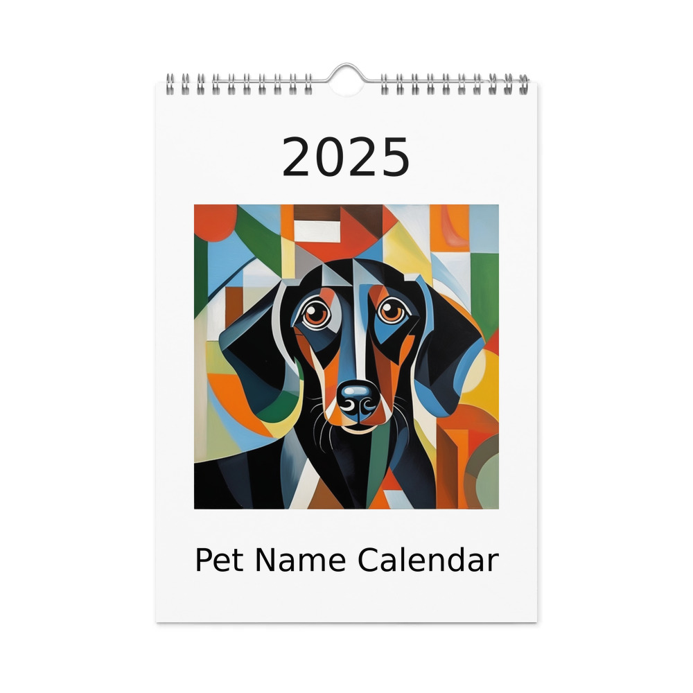 PugMug Custom Black Dachshund Wall Calendar (2026)