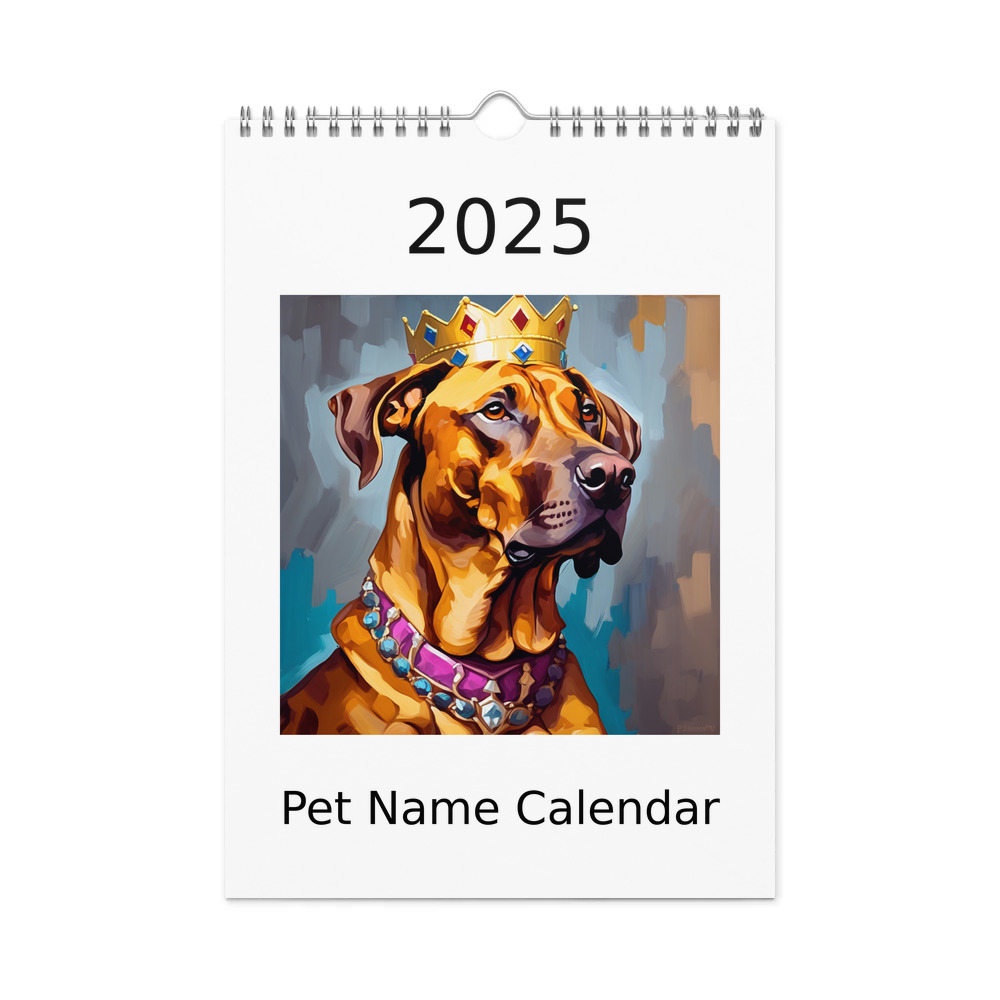 PugMug Custom Rhodesian Ridgeback Wall Calendar (2026)