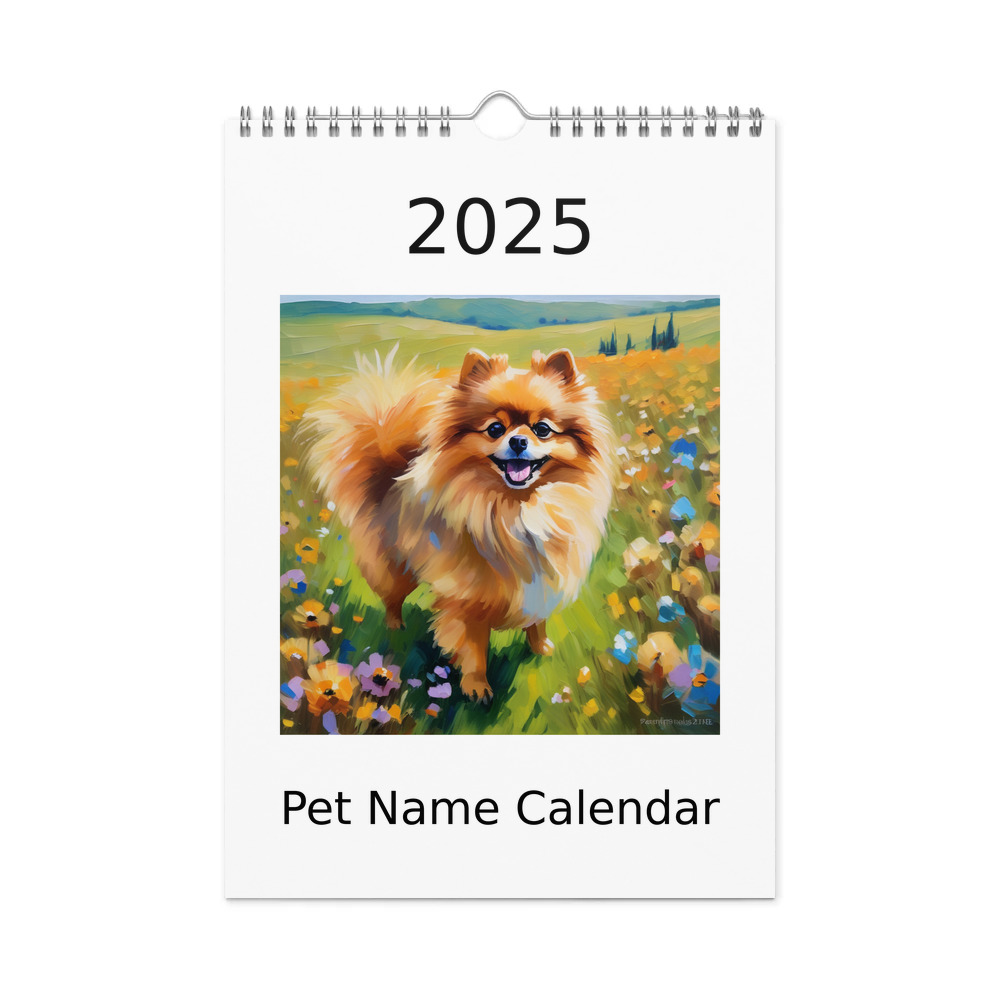 PugMug Custom Tan Pomeranian Wall Calendar (2026)