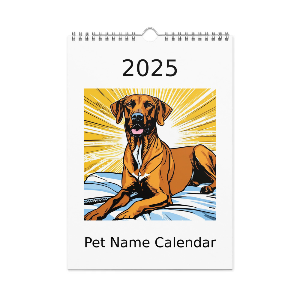 PugMug Custom Rhodesian Ridgeback Wall Calendar (2026)