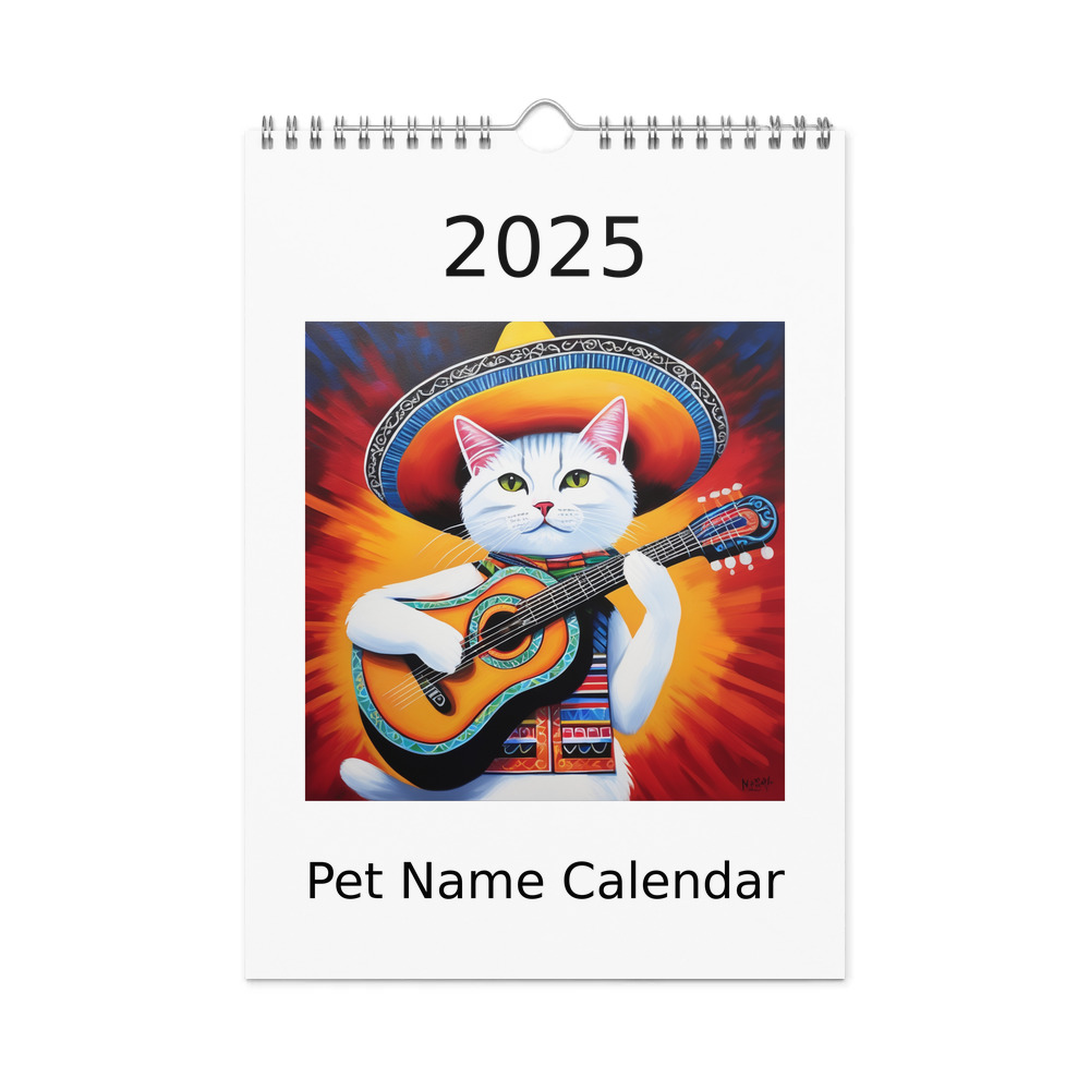 PugMug Custom White Companion Cat Wall Calendar (2026)