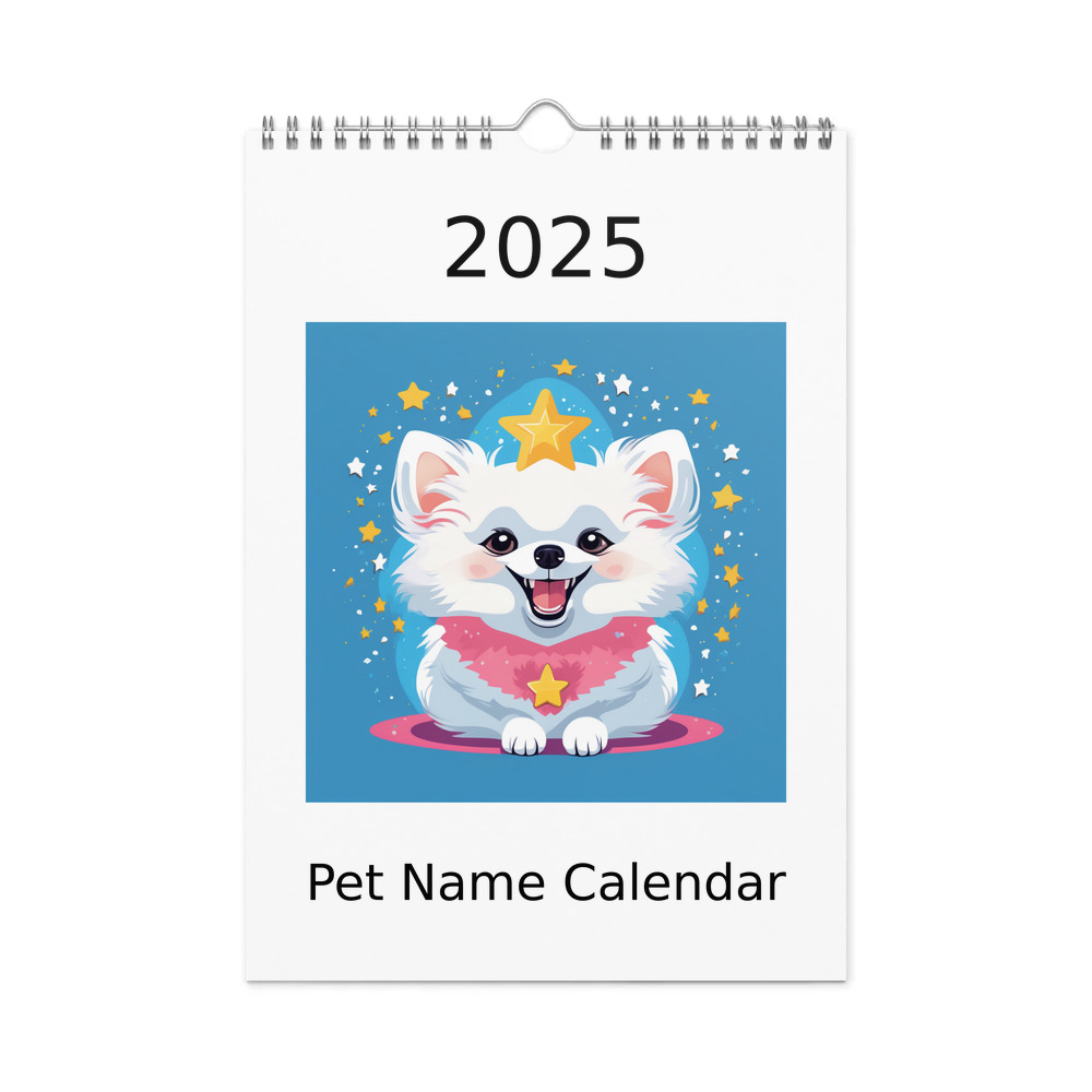 PugMug Custom White Pomeranian Wall Calendar (2026)