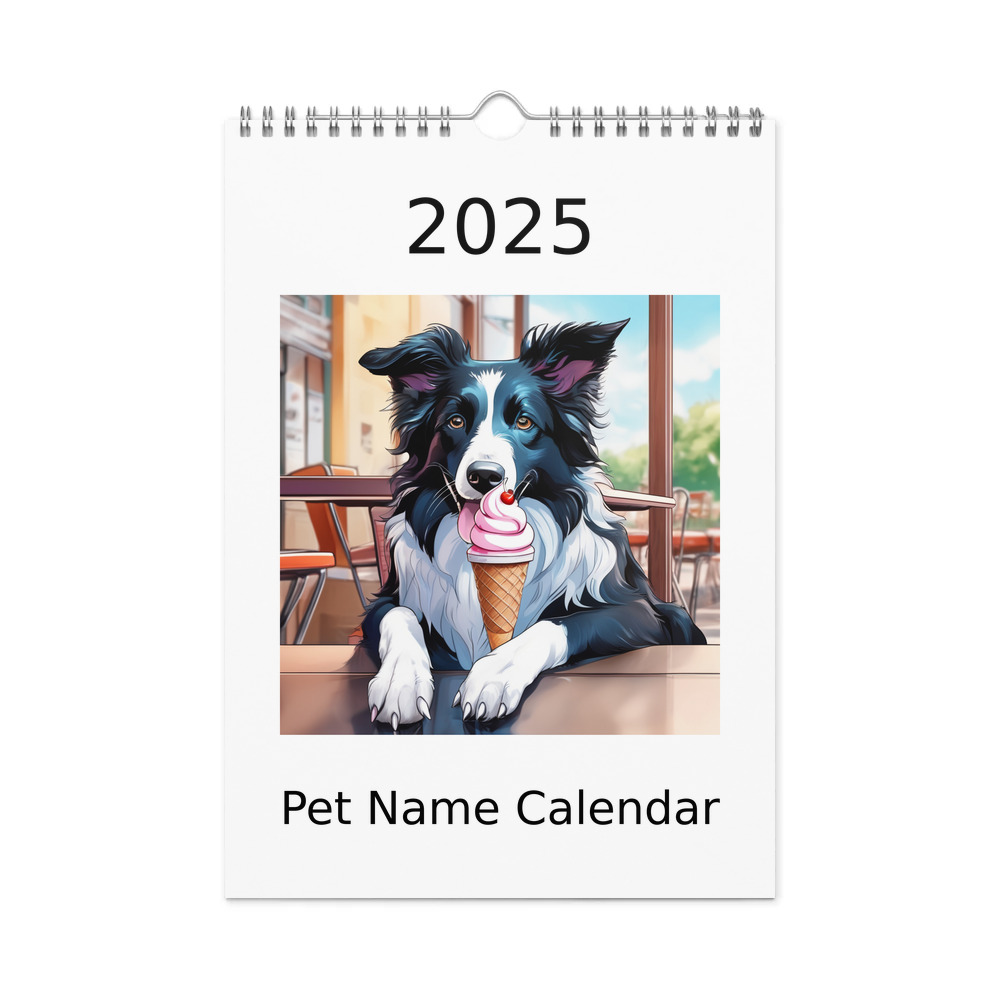PugMug Custom Border Collie Wall Calendar (2026)