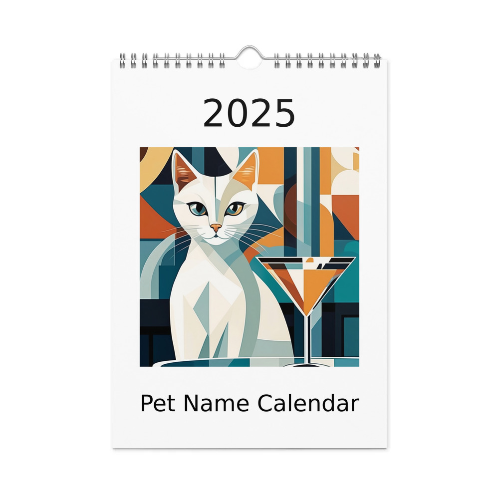 PugMug Custom White Companion Cat Wall Calendar (2026)