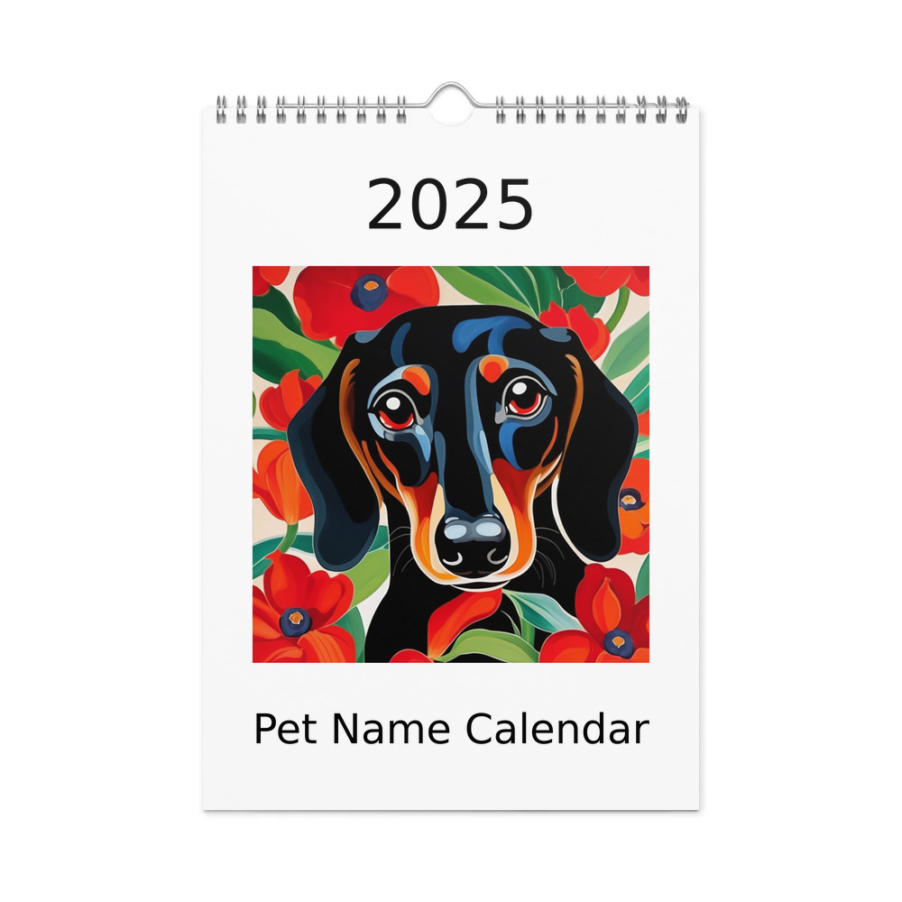 PugMug Custom Black Dachshund Wall Calendar (2026)