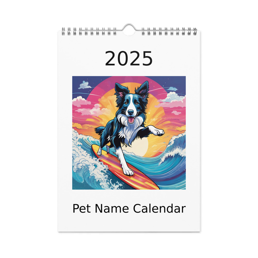 PugMug Custom Border Collie Wall Calendar (2026)