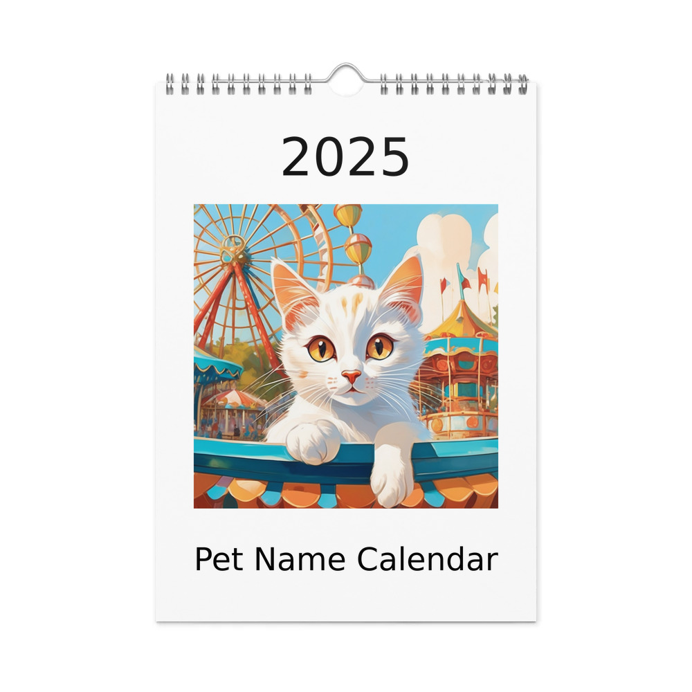PugMug Custom White Companion Cat Wall Calendar (2026)
