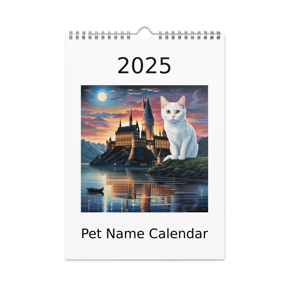 PugMug Custom White Companion Cat Wall Calendar (2026)