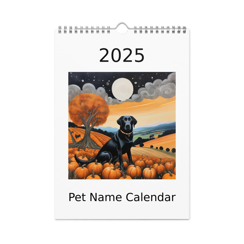 PugMug Custom Black Labrador Retriever Wall Calendar (2026)